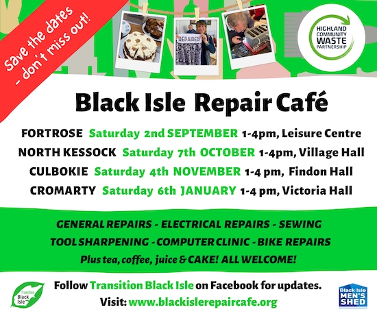 Repair Cafe Dates and venues for September to January